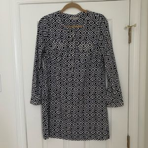 Navy Patterned Dress